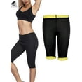 thumbnail image 1 of PULLIMORE Womens Sweat Sauna Body Shaper Neoprene Slimming Pants Tummy Control Weight Loss Capri Leggings (Size 3XL), 1 of 9
