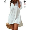 thumbnail image 1 of PULLIMORE Womens Swimsuit Coverups Swiss Dots Bikini Swimwear Beach Cover Up Dress Shirt (M, White), 1 of 7
