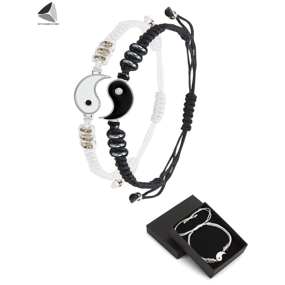 PULLIMORE Yin Yang Christmas & Valentine's Day Adjustable Cord Bracelet Set