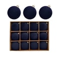 thumbnail image 1 of PULMCheerger 12-Pack Classic Dark Velvet Flocked Christmas Ball Ornaments - 6 cm/2.4 in Decorative Tree Accents for Festive Holiday Spirit, 1 of 7