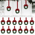 thumbnail image 1 of PULMCheerger 12 Pcs Christmas Kitchen Cabinet Wreaths with Ribbon 5.12 Inch Mini Christmas Wreath Small Kitchen Wreath Greenery Wreath for Window Door(Red Velvet Bow), 1 of 6