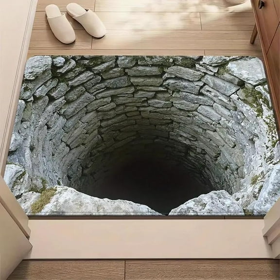 PULMCheerger 3D Hole Rug, Optical Illusion Rug, for Bedroom, Living Room, Porch, Terrace and Entrance Decor (15.75 * 23.62in)
