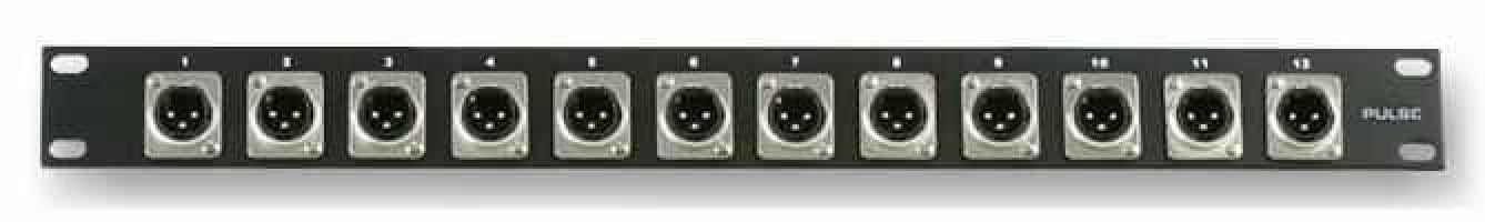Xlr Input Rack PULSE - 1U Rack Panel with 12x XLR Panel Plugs - Walmart.com