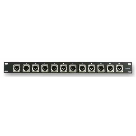 PULSE - 1U Rack Panel with 12x XLR Panel Plugs