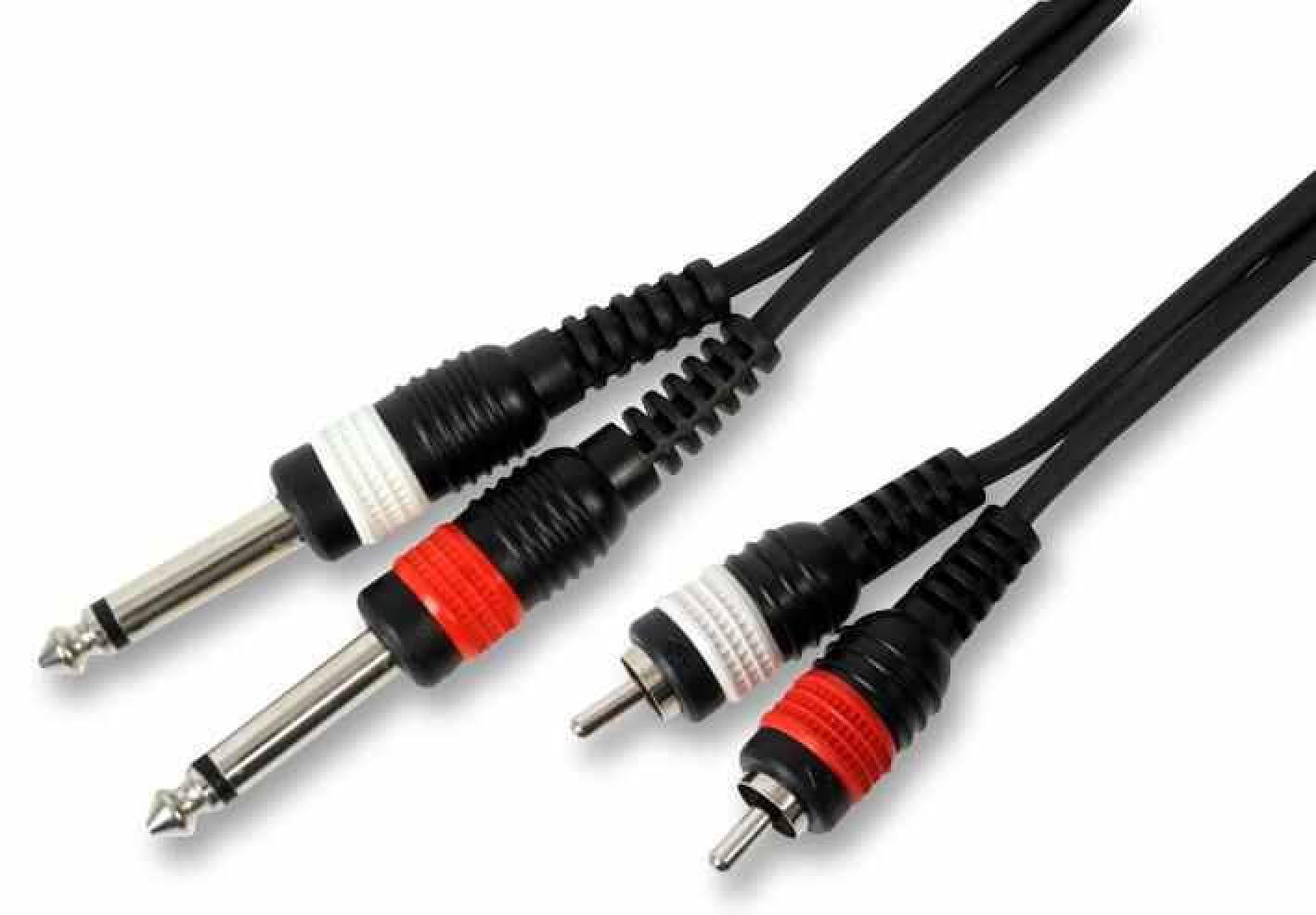 5 Metre 3.5mm Stereo Jack Plug To Twin 2 X 6.35mm 1/4 Mono Jack Plugs Cable Lead