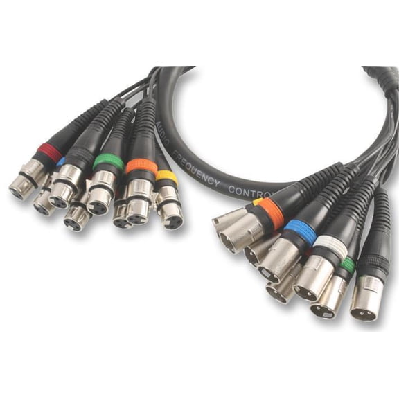 PULSE - 8 Way XLR Male to Female Loom, 3m Black