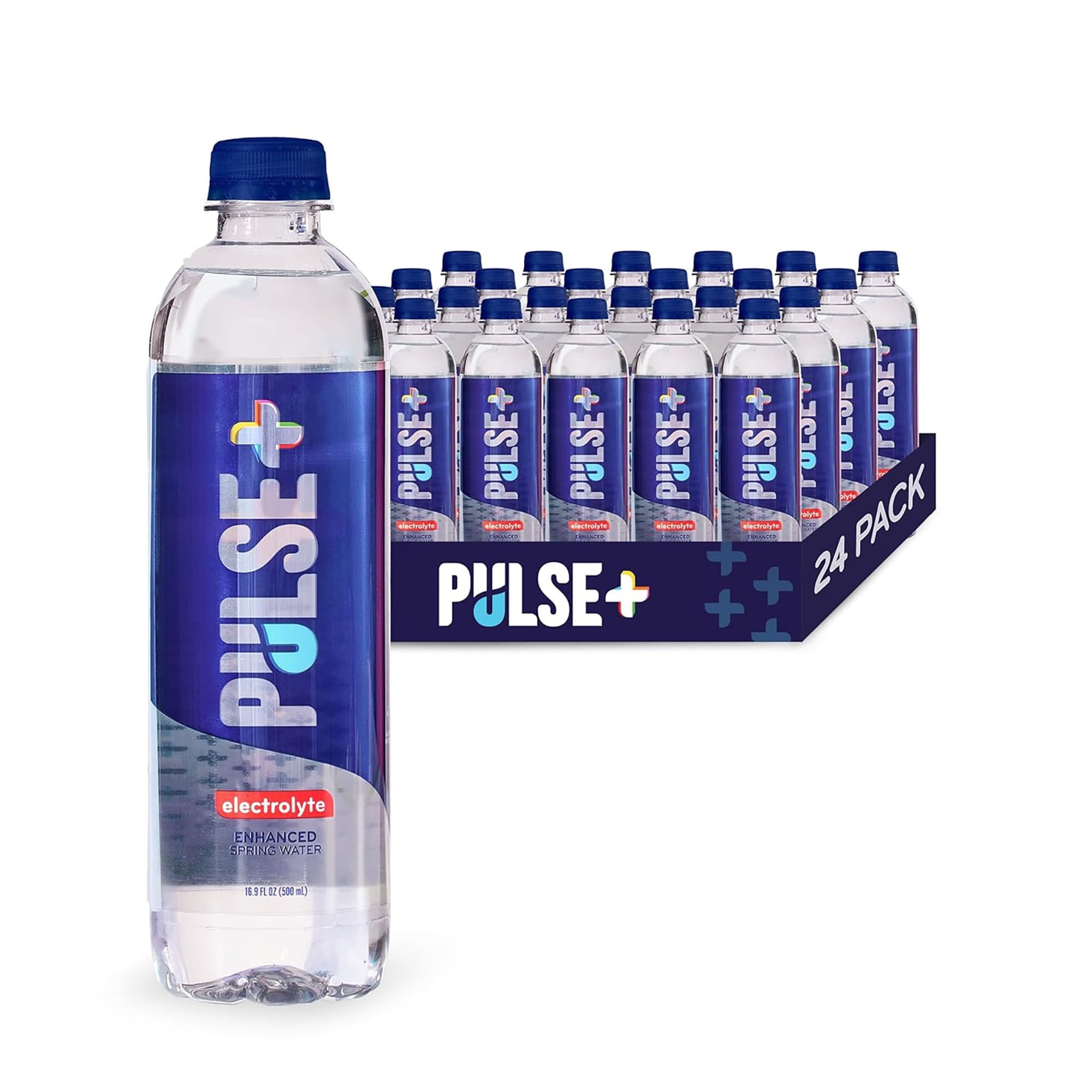 PULSE Electrolyte Enhanced Spring Bottled Water, 24 x 16.9 oz