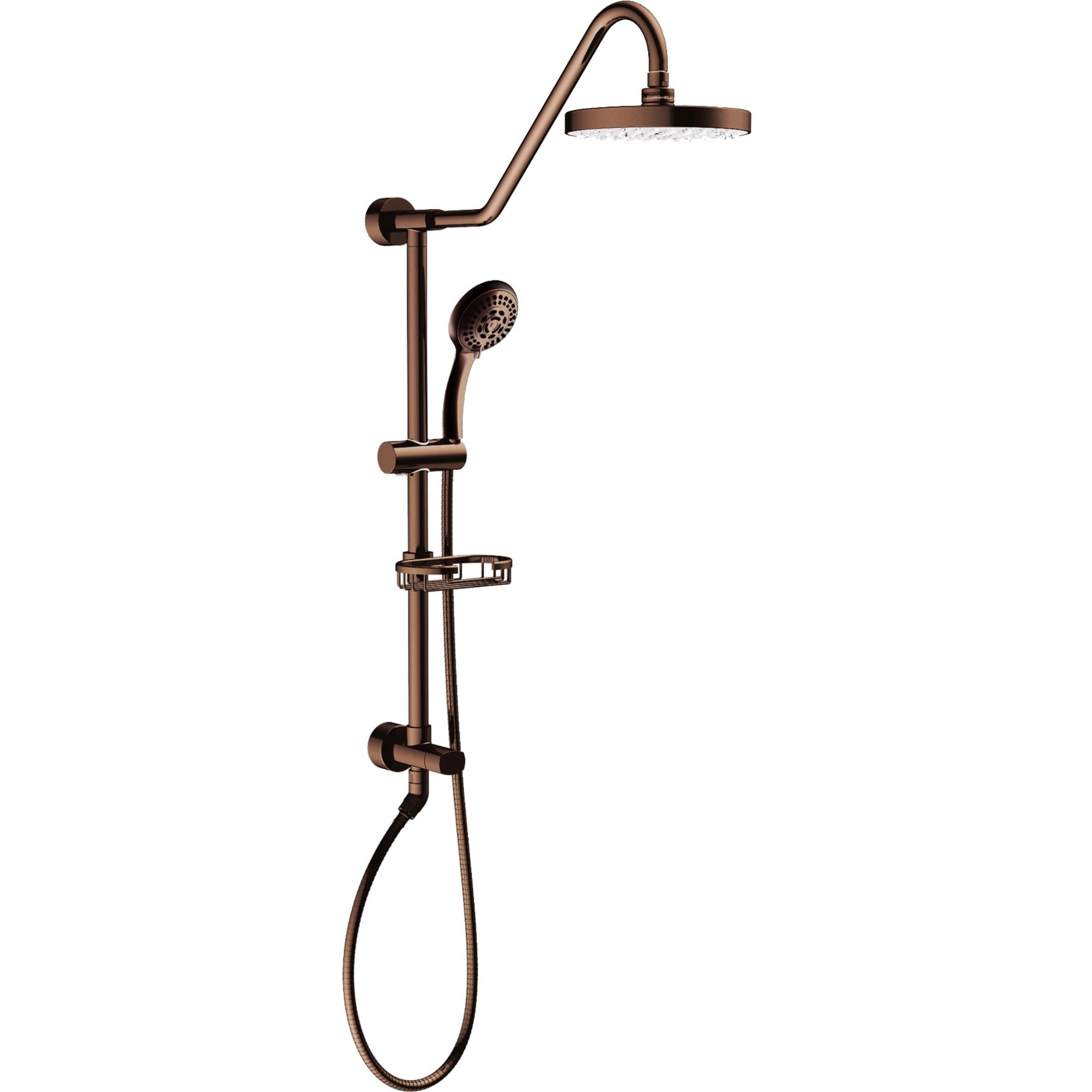 Oil-Rubbed Bronze Adjustable Rain Shower System with Handheld