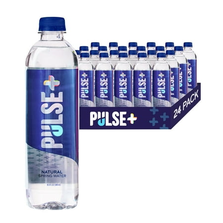 PULSE Natural Spring Bottled Water, Drinking Water, 24 x 16.9 oz