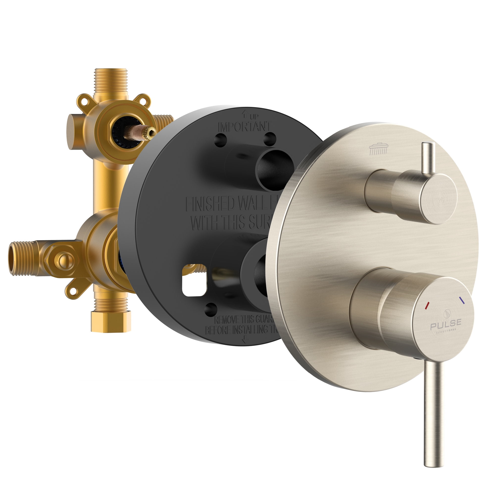Brushed Nickel 2-Way Diverter Valve and Trim Kit