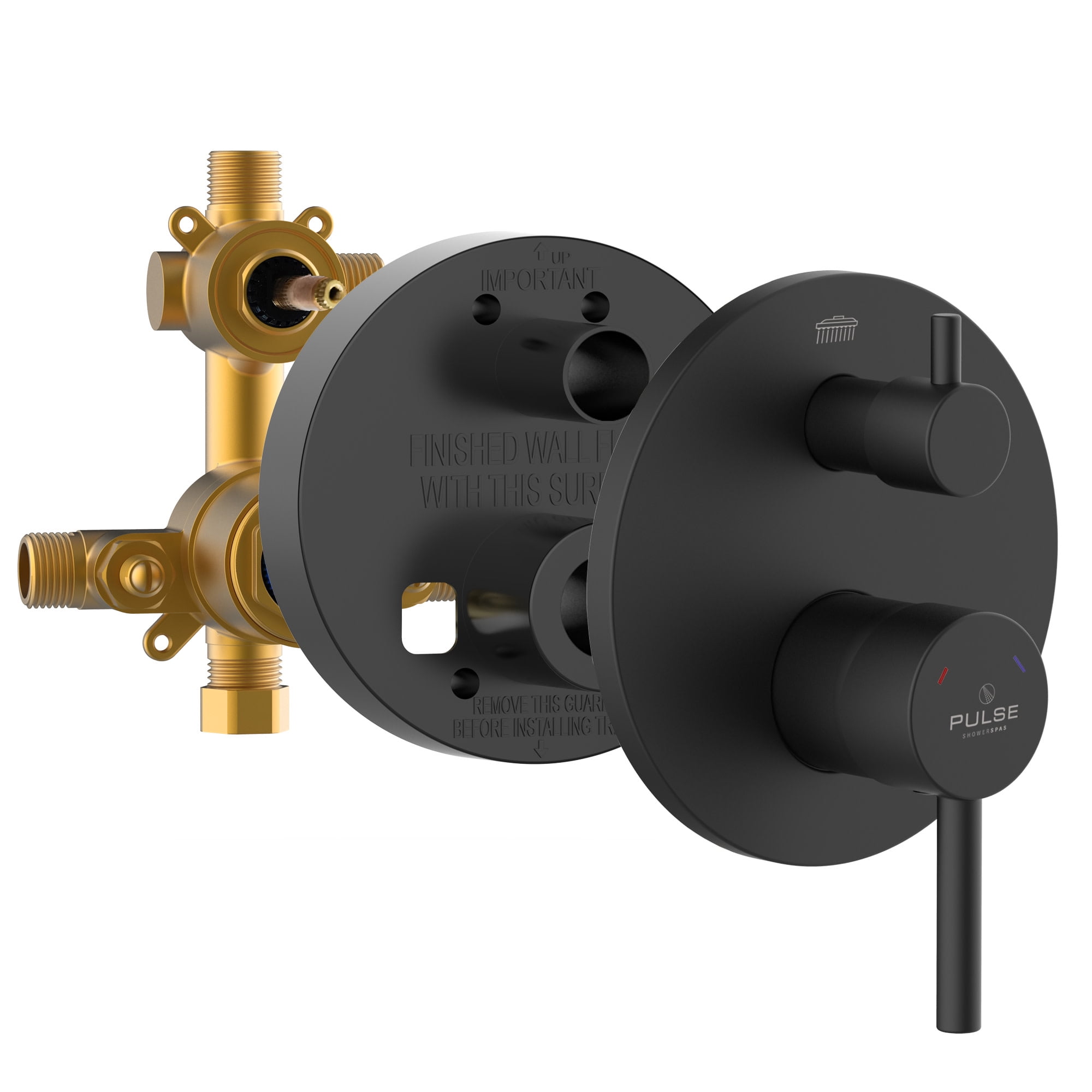 Matte Black Two-Way Diverter Valve with Trim Kit