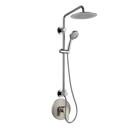 PULSE Showerspas 1088-BN-1.8GPM-RIV SeaBreeze & Valve Combo Shower System, Brushed Nickel
