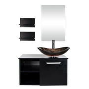 PULUOMIS 28" Bathroom Vanity and Vessel Sink Combo Modern Bathroom Countertop Bathroom furniture set bathroom furniture with mirror cabinet