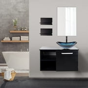 PULUOMIS 28 in Bathroom Vanity with Sink Cabinet Wall Mounted Mirro w/ 2 Shelf Storage
