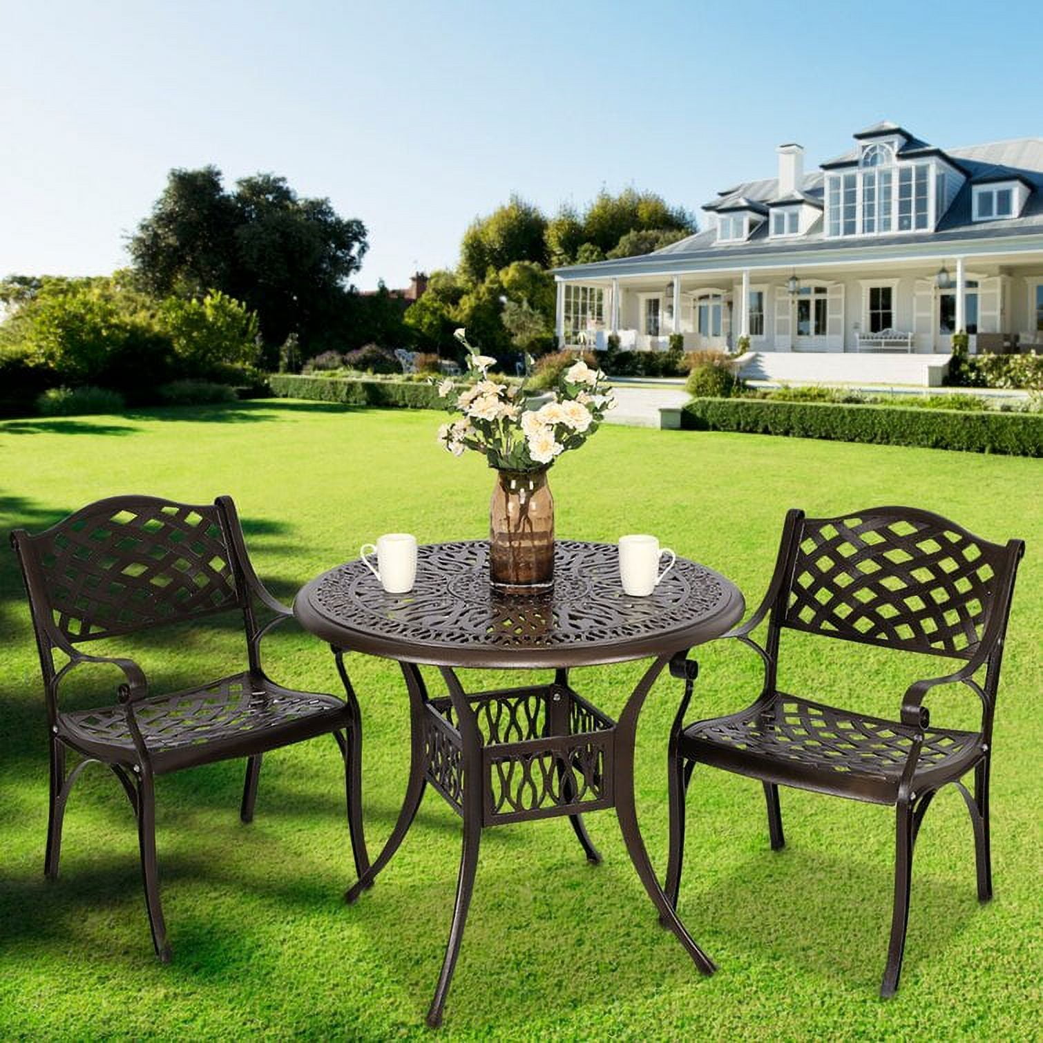 PULUOMIS 3 Piece Outdoor Patio Bistro Set include 35" Bistro Dining ...