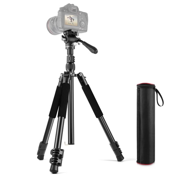 QKOO 1.6m Reverse-Folding Professional Video Tripod with Fluid Drag Head