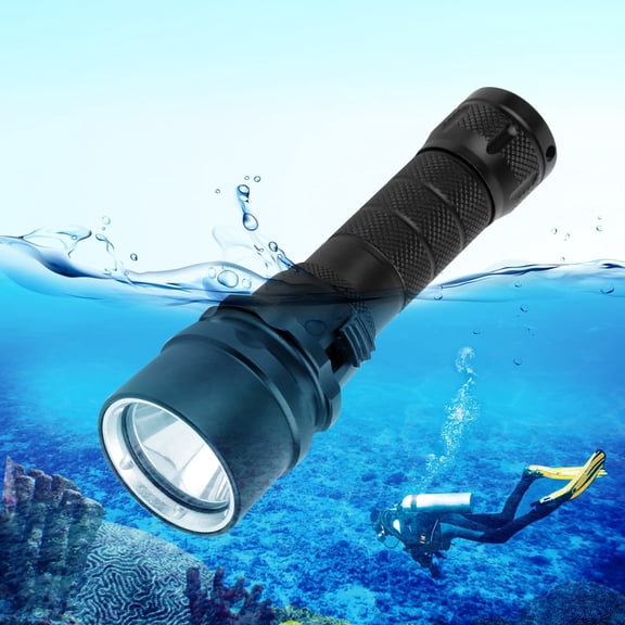 QKOO 1000LM Aluminum Alloy 50m Depth Diving LED Flashlight Cold White Light Torch Light