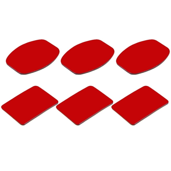 PULUZ 3 Flat Adhesive Pad Stickers + 3 Curved Adhesive Pad Stickers for GoPro, Insta360, DJI and