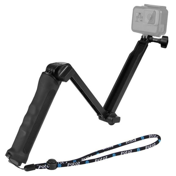 PULUZ 3-Way Grip Foldable Tripod Selfie-stick Extension Monopod for GoPro, Insta360 ONE R, DJI and