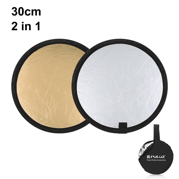 QKOO 30cm 2 in 1 Silver / Gold Folding Photo Studio Reflector Board