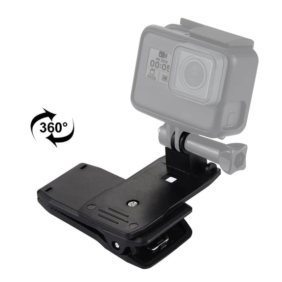 QKOO 360 Degree Rotating Backpack Hat Rec-mounts Quick Release Clamp Mount for GoPro, Insta360,