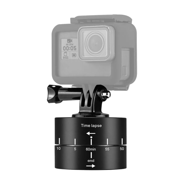 QKOO 360 Degrees Panning Rotation 60 Minutes Time Lapse Stabilizer Tripod Head Adapter for GoPro