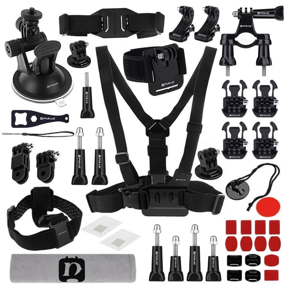 QKOO 45 in 1 Accessories Ultimate Combo Kits (Chest Strap + Suction Cup Mount + 3-Way Pivot Arms