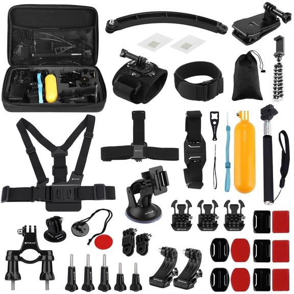 QKOO 50 in 1 Accessories Total Ultimate Combo Kits with EVA Case for GoPro, Insta360, DJI and