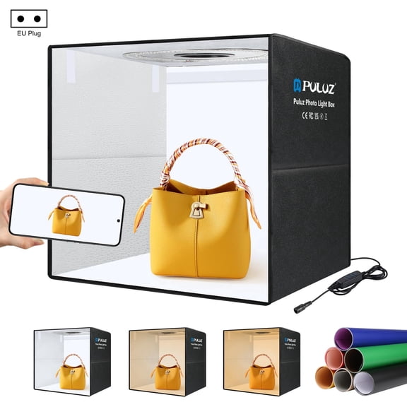 QKOO 50cm Folding Portable Ring Light Photo Lighting Studio Shooting Tent Box with 6 x Dual-Side