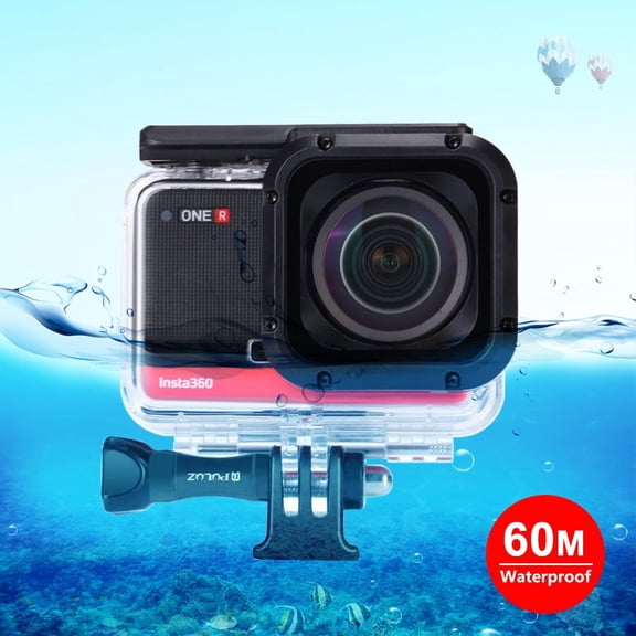 QKOO 60m Underwater Depth Diving Case Waterproof Camera Housing for Insta360 ONE R 4K Wide-angle