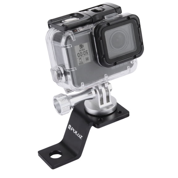 PULUZ Aluminum Alloy Motorcycle Fixed Holder Mount with Tripod Adapter & Screw for GoPro, DJI and