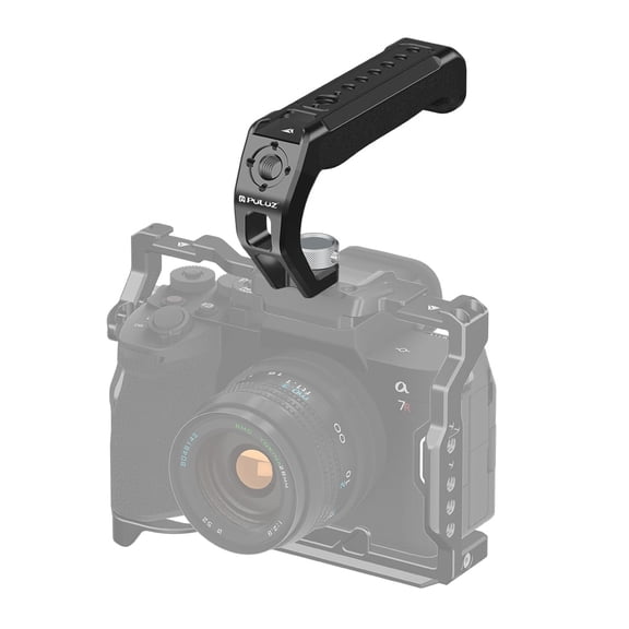 QKOO Arri Metal Silicone Top Handle with Cold Shoe Mount for Mirrorless Camera Cage Stabilizer
