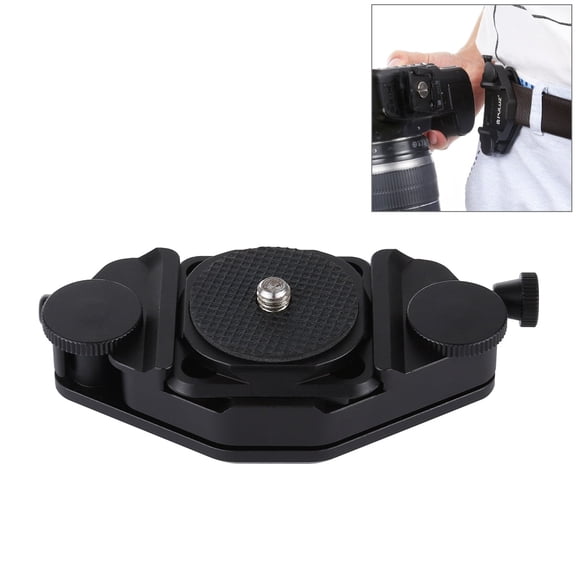 QKOO Capture Camera Clip CNC Aluminum Alloy Quick Release Clip with Plate (Black)