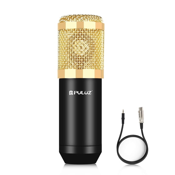 QKOO Condenser Microphone Studio Broadcast Professional Singing Microphone (Gold)