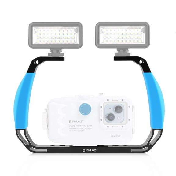 QKOO Dual Silicone Handles Aluminium Alloy Underwater Diving Rig for GoPro, Other Action Cameras