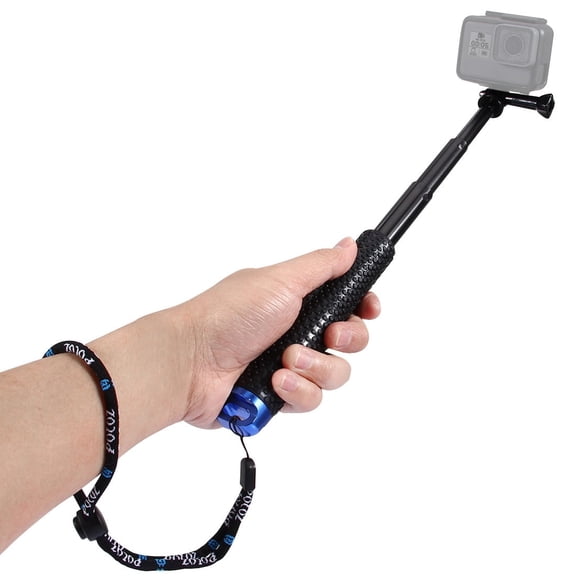 QKOO Handheld Extendable Pole Monopod for GoPro, Insta360, DJI and Other Action Cameras, Length: