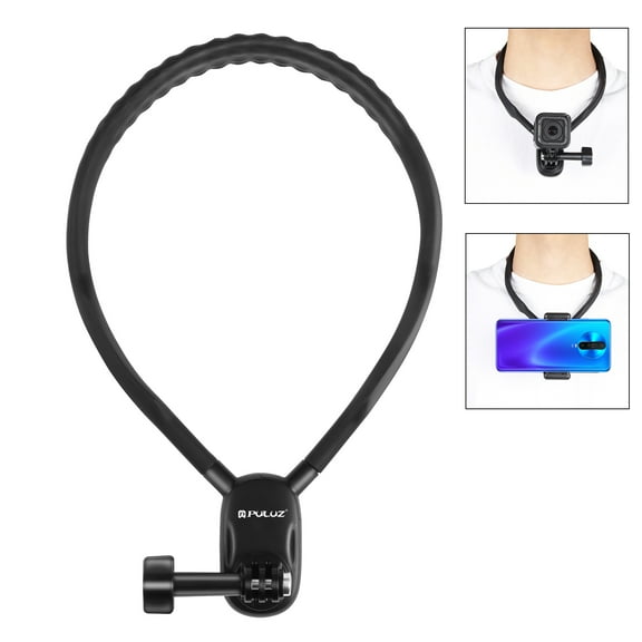 PULUZ Lazy Neck Bracket POV View Mount for GoPro Action Cameras (Black)