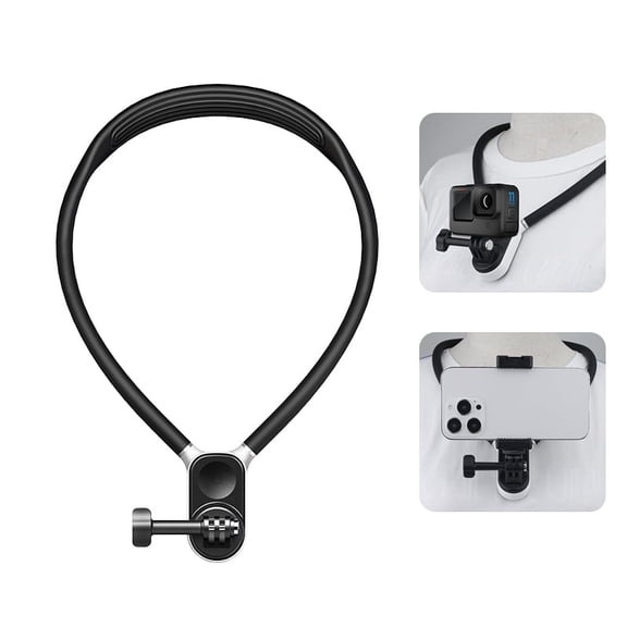 QKOO Magnetic Silicone Collar Bracket POV View Mount with Phone Clamp for GoPro Action Cameras /