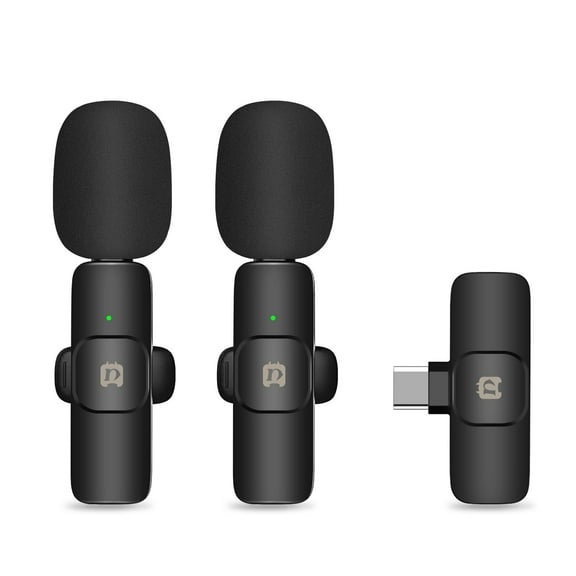 PULUZ Microphones,Type-C Android Live PU3151B Wireless Mic 20M Clip-on 20M Built-in Battery PU3151B One Two Sound Easy Setup Clear Sound Easy Wireless Pickup Clear Wireless Android Clip Interview