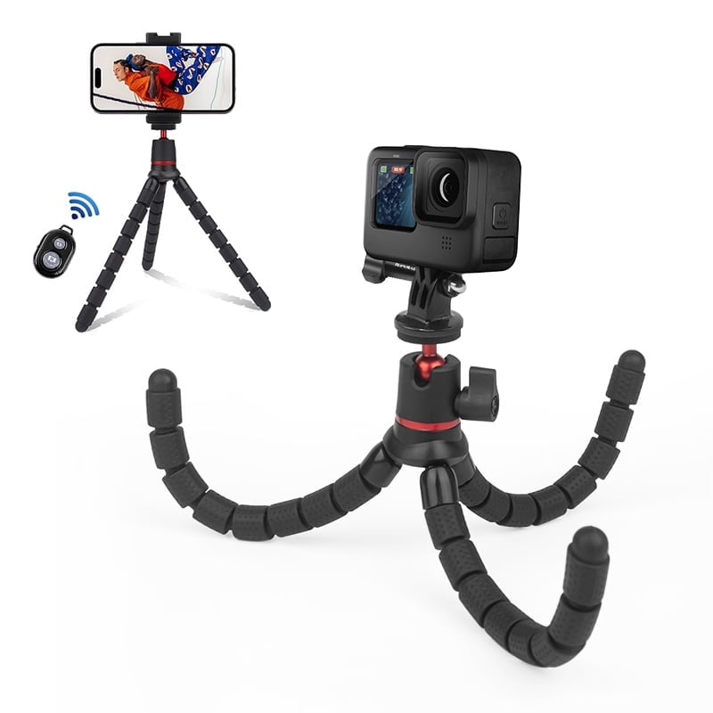 QKOO Mini Octopus Flexible Tripod Holder with Remote Control for SLR Cameras, GoPro, Cellphone