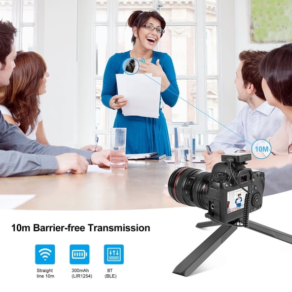 PULUZ One-Trigger-One Wireless Lavalier Microphone System for Smartphones & DSLR Cameras, 10M Range Intelligent Noise Reduction Mic (7.09 inches / 18 cm)