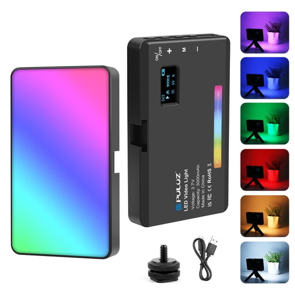 PULUZ Pocket 140 LEDs RGB Full Color Beauty Fill Light Handheld Photography LED Light (Black)