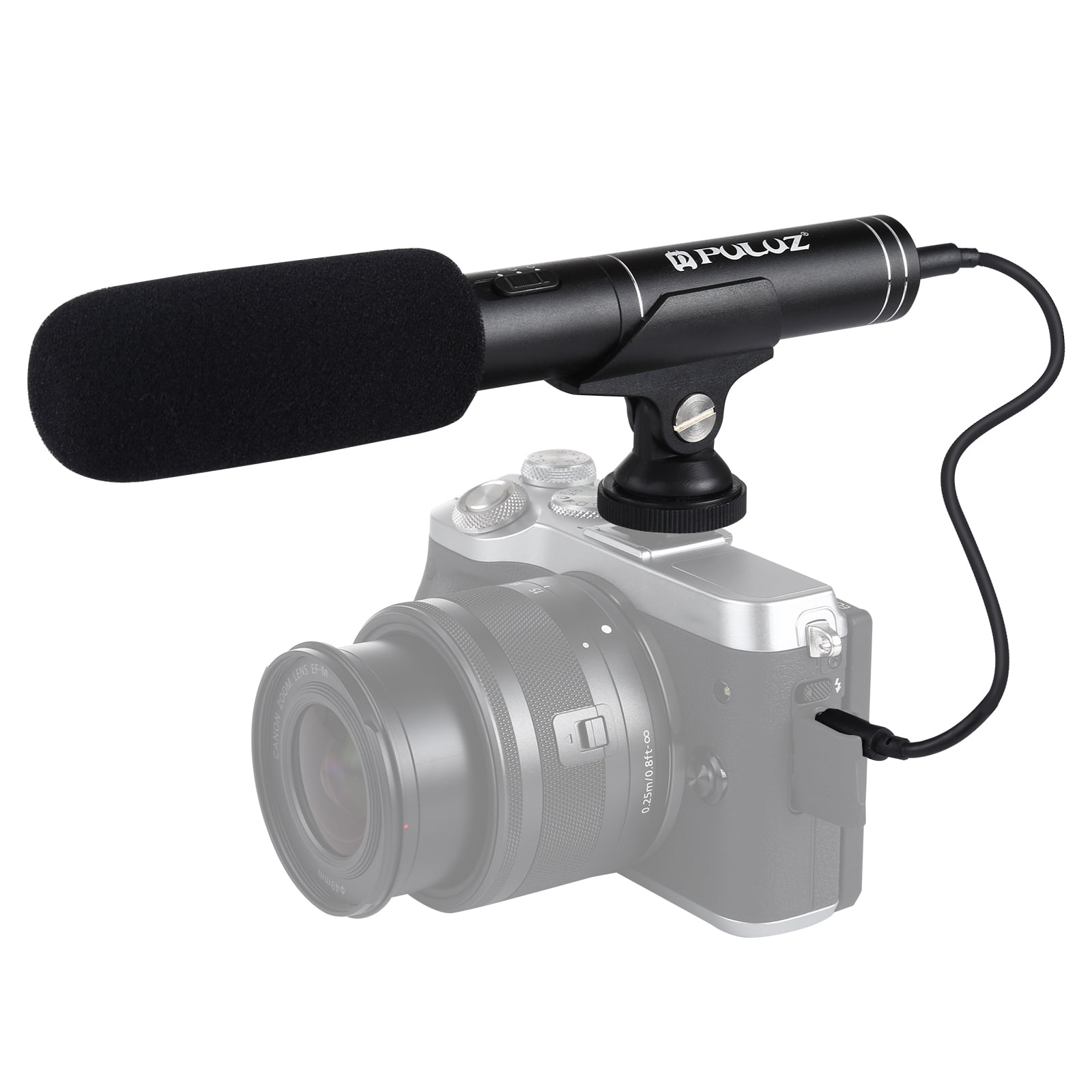 PULUZ Professional Interview Condenser Video Shotgun Microphone with 3.5mm Audio Cable for DSLR &