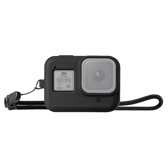 QKOO Silicone Protective Case Cover with Wrist Strap for GoPro HERO8 Black