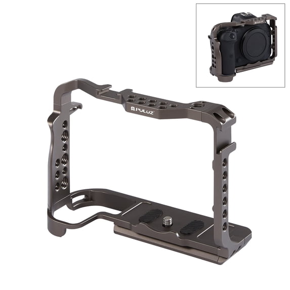QKOO Video Camera Cage Stabilizer for Canon EOS R5 / R5C / EOS R6 / R6 II, without Handle(Bronze)