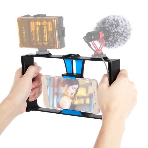 QKOO Vlogging Live Broadcast Smartphone Video Rig Filmmaking Recording Handle Stabilizer Bracket