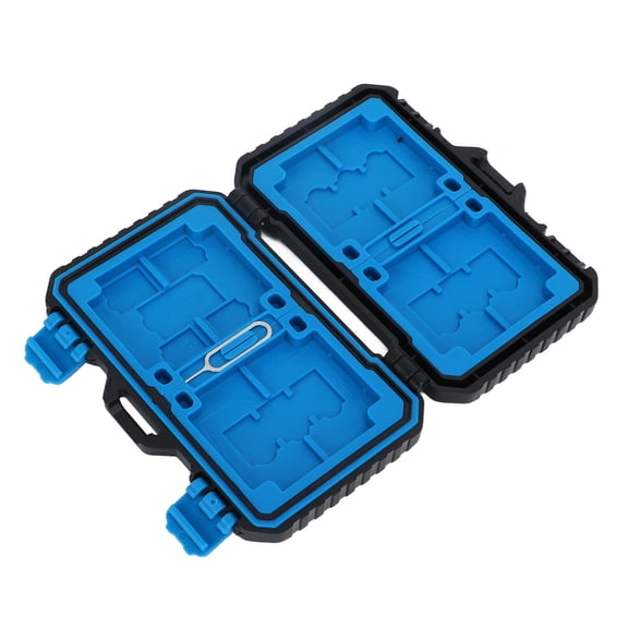PULUZ Waterproof Memory Card Case Holder Box, 27-Slot Storage Organizer Capacity for CF, SD, Micro SD, and SIM Cards with Card Pin, Black (4.72 inches / 12 cm)