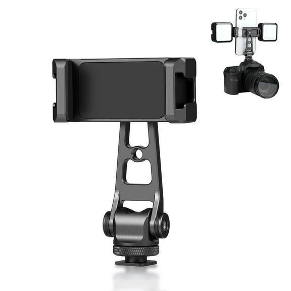 PULUZ Z-axis 360 Rotation Cold Shoes Aluminum Alloy Phone Clamp Holder Bracket