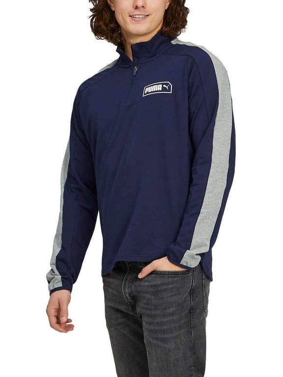 1/4 Zip Cotton-Blend Pullover Stretchlite Lightweight Top Jacket (Peacoat,Medium)