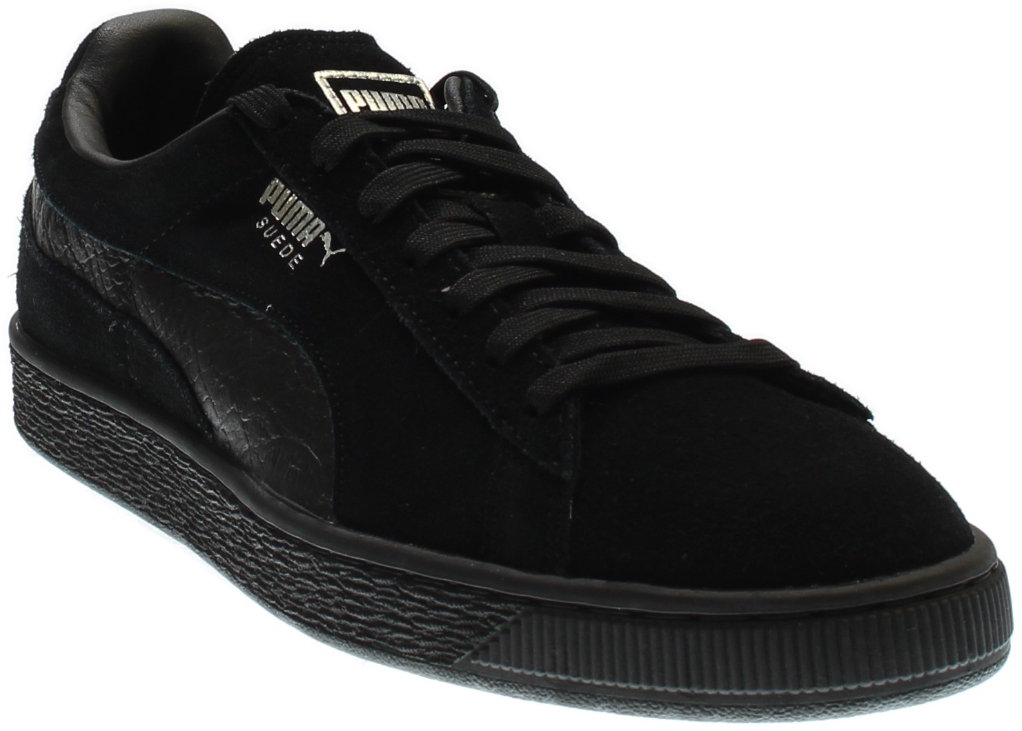 PUMA 363164-06 : Men's Suede Classic Mono Reptile Fashion Sneaker, Black (Puma Black-puma Silv, 10.5 D(M) US) - image 1 of 7